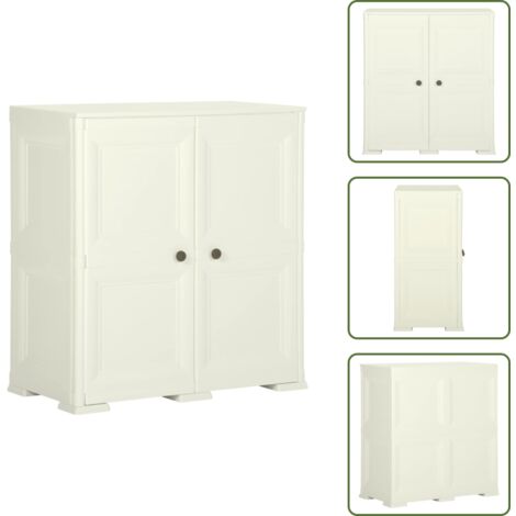 Armadietto per ufficio - vidaXL Armadietto in Plastica 79x43x85,5 cm Effetto Legno Vaniglia - Armadietto per ripostiglio