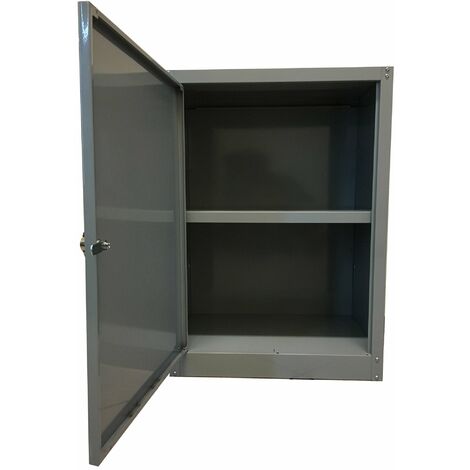 Armadietto Portadocumenti 1 Anta 60x40x84 cm in Metallo Verniciato Grigio Chiaro