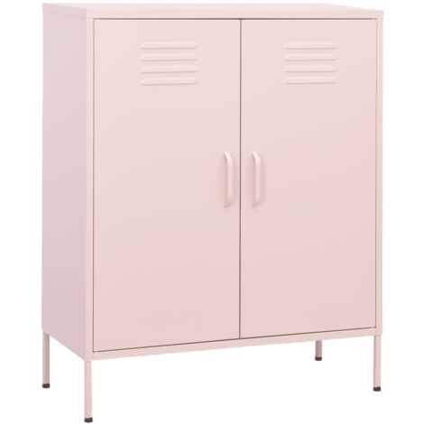 Armadietto Rosa 80x35x101,5 cm in Acciaio vidaXL 256432