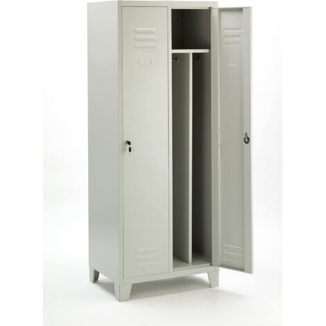 armadietto spogliatoio sporco pulito essenza in metallo 2 posti 68,5x50x180 cm