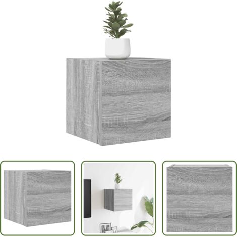 Armadietto tv da parete -  Armadietti TV Montati a Parete Grigio Sonoma 30,5x30x30 cm