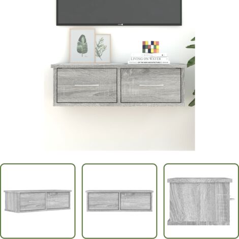 Armadietto tv -  Libreria Grigio Sonoma 60x26x18,5cm in Legno Ingegnerizzato