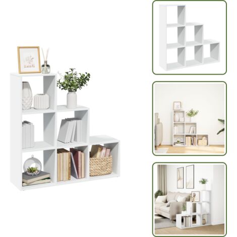 Armadietto - vidaXL Libreria divisoria a 3 ripiani bianca 99x29x99 cm in legno ingegnerizzato - Divisione ambienti
