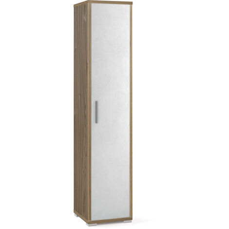 Armadio 1 Anta 39x182x41 cm Noce Stelvio/Ossido Bianco