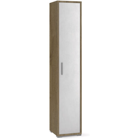 Armadio 1 Anta 39x199x41 cm Noce Stelvio/Ossido Bianco