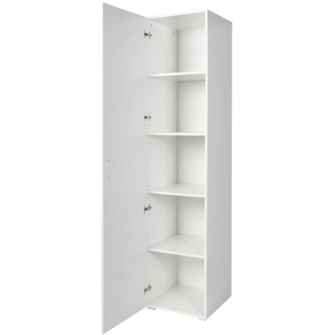 ARMADIO 1 ANTA + 4 RIPIANI 45x45x195 cm bianca