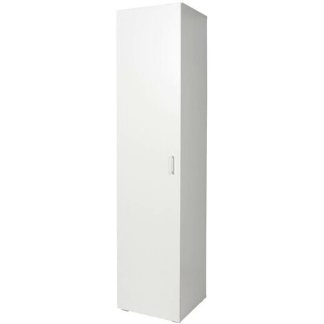 Armadio 1 Anta 5 Ripiani 45x45x195 cm in MDF Bianco