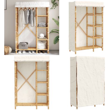 Armadio 110x45x170 cm in Bambù - Armadio per guardaroba - Armadio decorativo