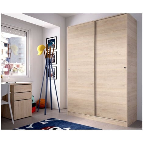 Armadio guardaroba in legno Bed con specchio cm 121x54 200h