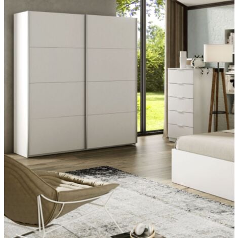 Armadio 150x200h cm con due ante scorrevoli bianco opaco - Campanula