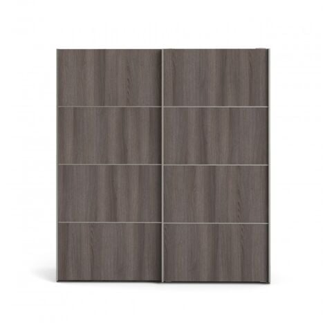 Armadio 182x200h cm con due ante scorrevoli rovere scuro - Sassari