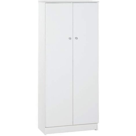 Armadio 2 Ante 150 Bianco Ufficio Mobile con Ripiani Mobiletto da Bagno Ingresso