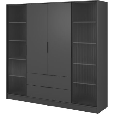 Armadio: 2 ante, 2 cassetti, 90 x 180 x 51 cm, bianco