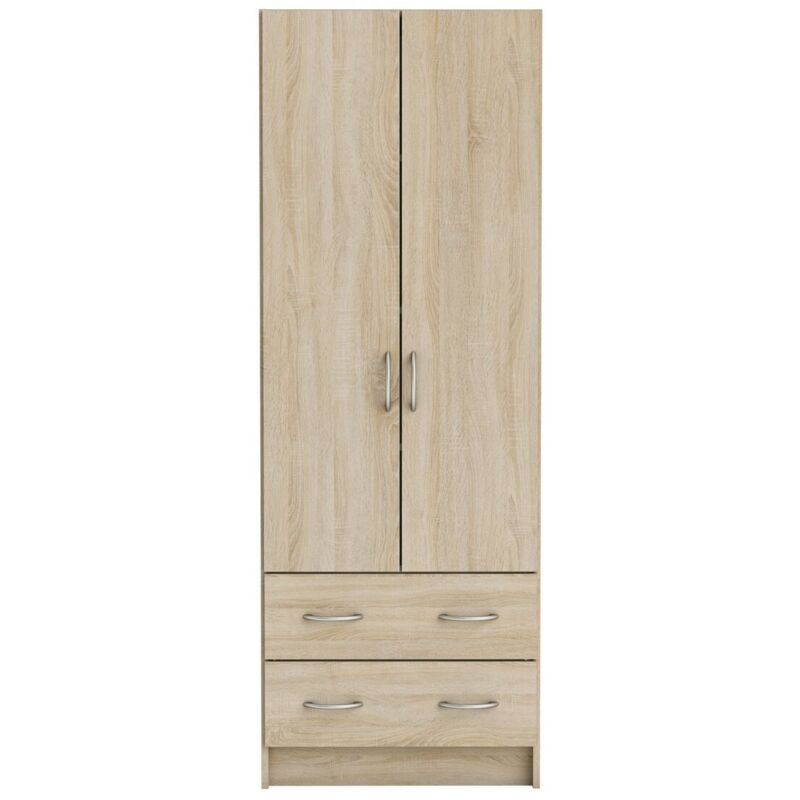 Armadio 2 ante 2 cassetti, decoro legno - L60,9 cm - Dual