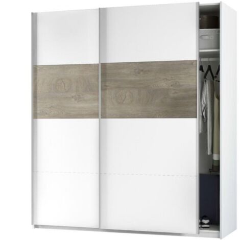 Armadio 2 Ante 2 Ripiani e Barra Appendiabiti 200x180x60 cm Bianco ARM182A Fores