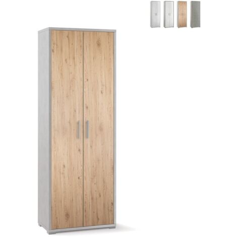 Armadio 2 ante 2 ripiani h199 l71 p41 cm struttura bianco ossido frontali rovere db374k sarmog - Sarmog