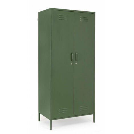 Armadio 2 Ante 50x80x185 cm Cambridge in Acciaio Verde