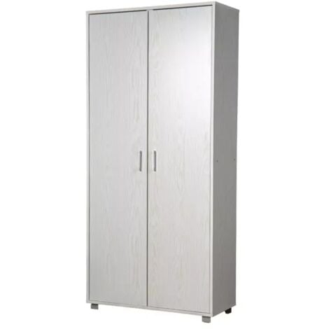 armadio 2 ante battenti bellahome effetto venato bianco 78x35x170 cm