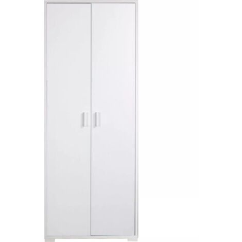 armadio 2 ante battenti bianco 183x70x41 cm