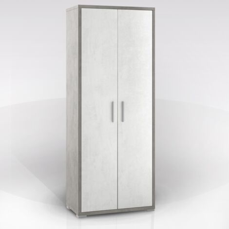 Armadio 2 ante h182 l71 p41 cm struttura cemento frontale bianco sarmog db354k - Sarmog