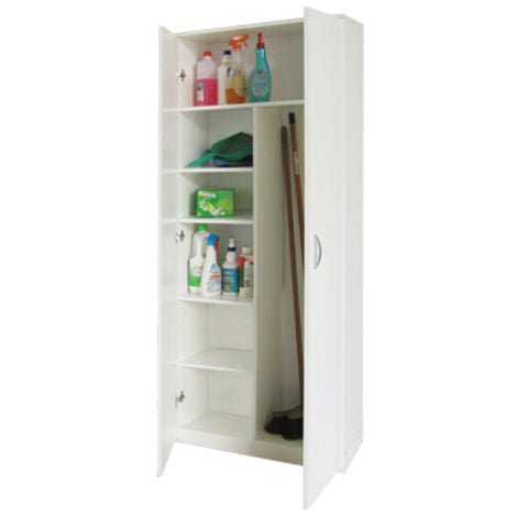 ARMADIO 2 ANTE PORTASCOPE BIANCO CM 72X36X186 SALVASPAZIO (53444)