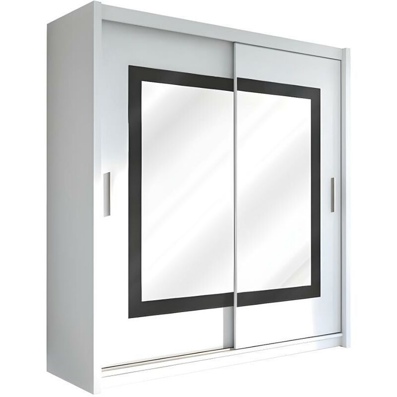 Armadio 150x200h Cm Bianco Opaco 2 Ante Scorrevoli Armadio 150x200h