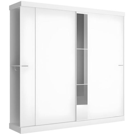 Armadio 2 ante scorrevoli con specchio L.231 cm Bianco - ADALRIK
