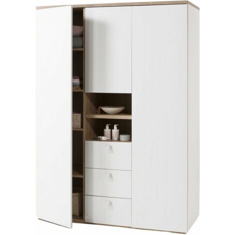 Armadio 120x204 h cm in legno bianco laccato - Cosby