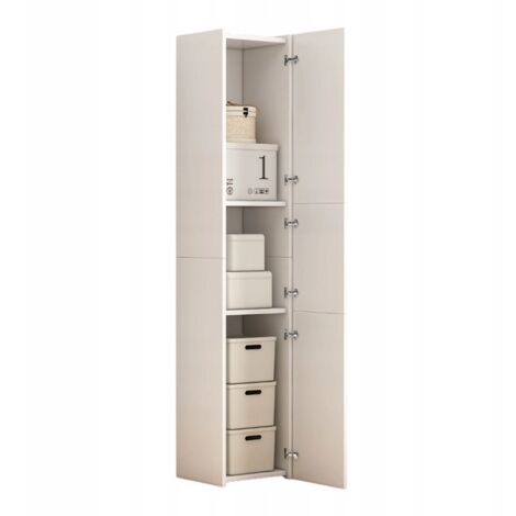 Armadio 30x170x30 cm di colore bianco, pratico e compatto.