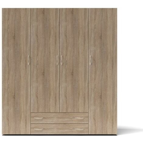 Armadio 41x184 h cm con barra appendiabiti e anta in legno rovere