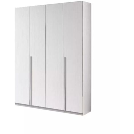 armadio 4 ante battenti "giotto" effetto graffiato bianco 173x54x240 cm