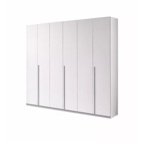 armadio 6 ante battenti "giotto" effetto graffiato bianco 258x54x240 cm