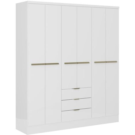Armadio 6 ante e 3 cassetti L180 cm Bianco  - PEROLI