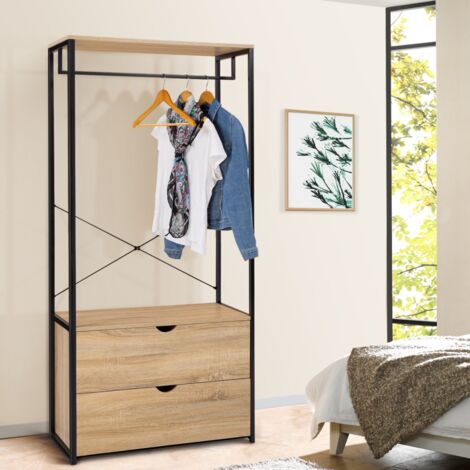 IDMARKET Armadio a 2 cassetti L. 80 cm DETROIT design industriale