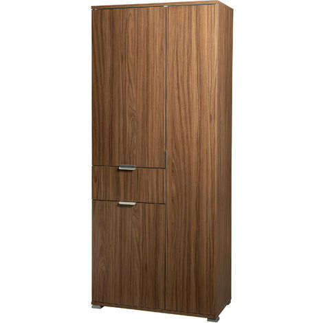 Armadio a 3 ante con cassetto centrale in nobilitato bilaminato Linea Classic -  Brown