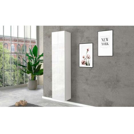 BOB GARDENS Armadio A Colonna Di Design 40x30x180cm - ECHO - Colore: bianco laccato lucido