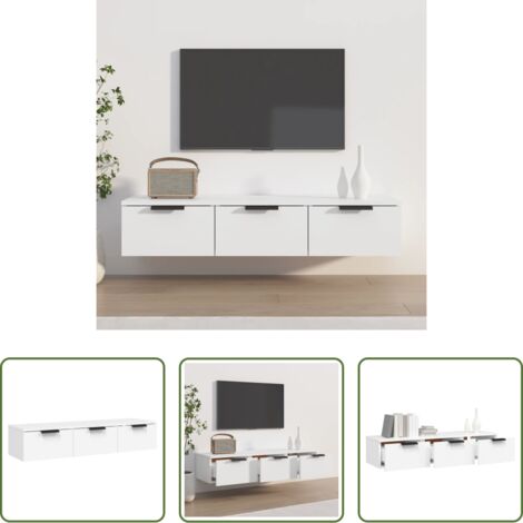 Armadio a muro -  Armadietto a Muro Bianco 102x30x20 cm in Legno Multistrato