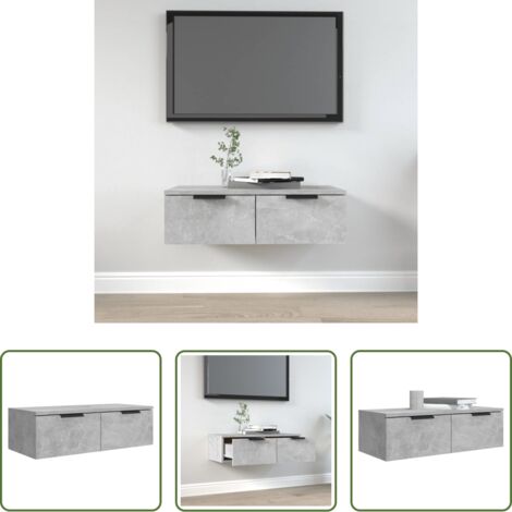 Armadio a muro -  Armadietto a Muro Grigio Cemento 68x30x20 cm Legno Multistrato