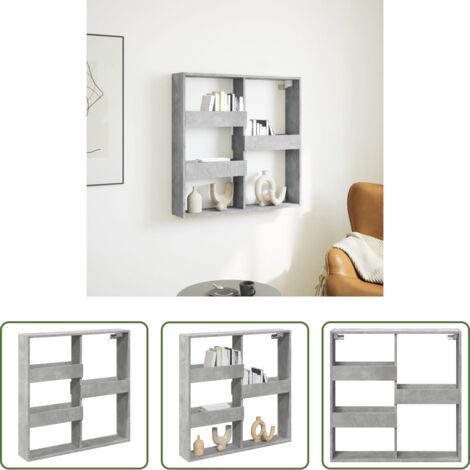 Armadio a muro -  Armadietto a Muro Grigio Cemento 80x15x80 cm Legno Multistrato