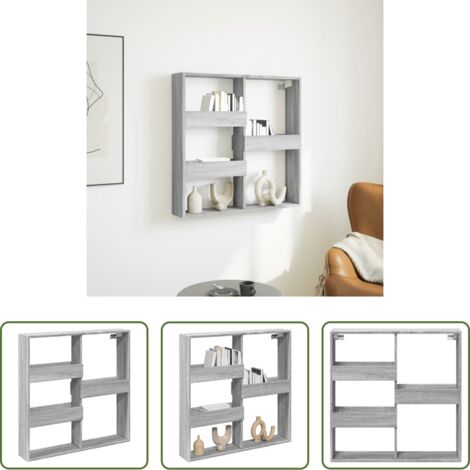 Armadio a muro -  Armadietto a Muro Grigio Sonoma 80x15x80cm in Legno Multistrato