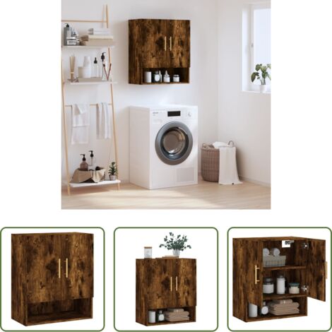 Armadio a muro -  Armadietto a Muro Rovere Fumo 60x31x70 cm in Legno Multistrato
