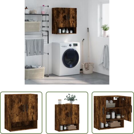 Armadio a muro -  Armadietto a Muro Rovere Fumo 60x31x70 cm in Legno Multistrato