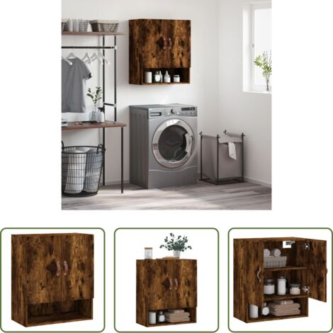 Armadio a muro -  Armadietto a Muro Rovere Fumo 60x31x70 cm in Legno Multistrato