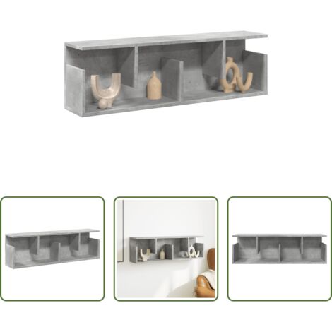 Armadio a muro -  Mobile a Parete 100x20x30cm Grigio Cemento in Legno Multistrato
