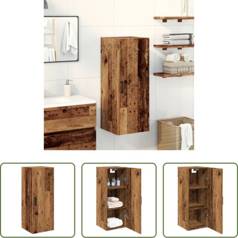 Armadio a muro -  Mobile a Parete Legno Vecchio 34,5x34x90 cm in Truciolato