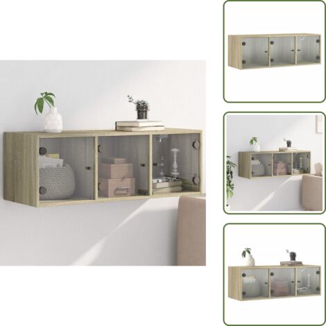 Armadio a muro - vidaXL Mobile a Muro con Ante in Vetro Rovere Sonoma 102x37x35 cm - Design moderno