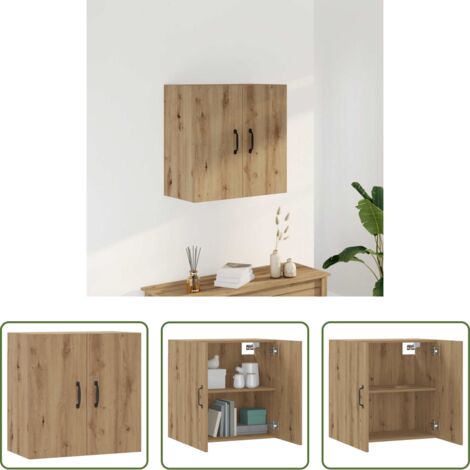 Armadio a parete -  Armadietto a Muro Rovere Artigianale 60x31x60 cm in Truciolato
