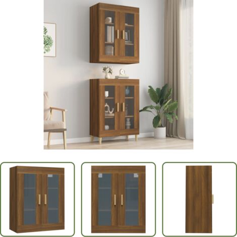 Armadio a parete -  Armadietto Pensile a Parete Rovere Marrone 69,5x34x90 cm