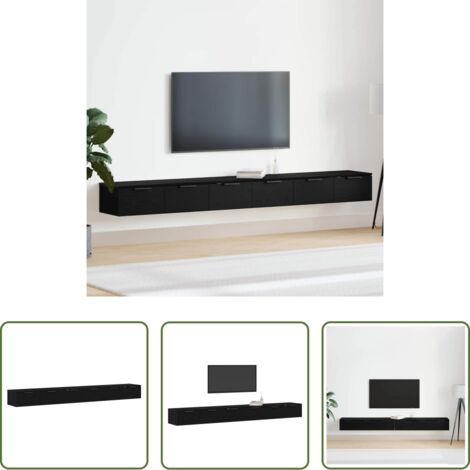 Armadio a parete -  Mobile a muro con cassetto 2 pcs Rovere Nero 102 x 30 x 20 cm