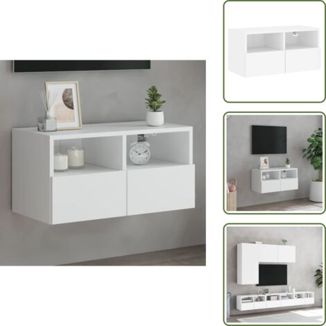 Armadio a parete - vidaXL Mobile TV a Parete Bianco 60x30x30 cm in Legno Multistrato - TV in legno